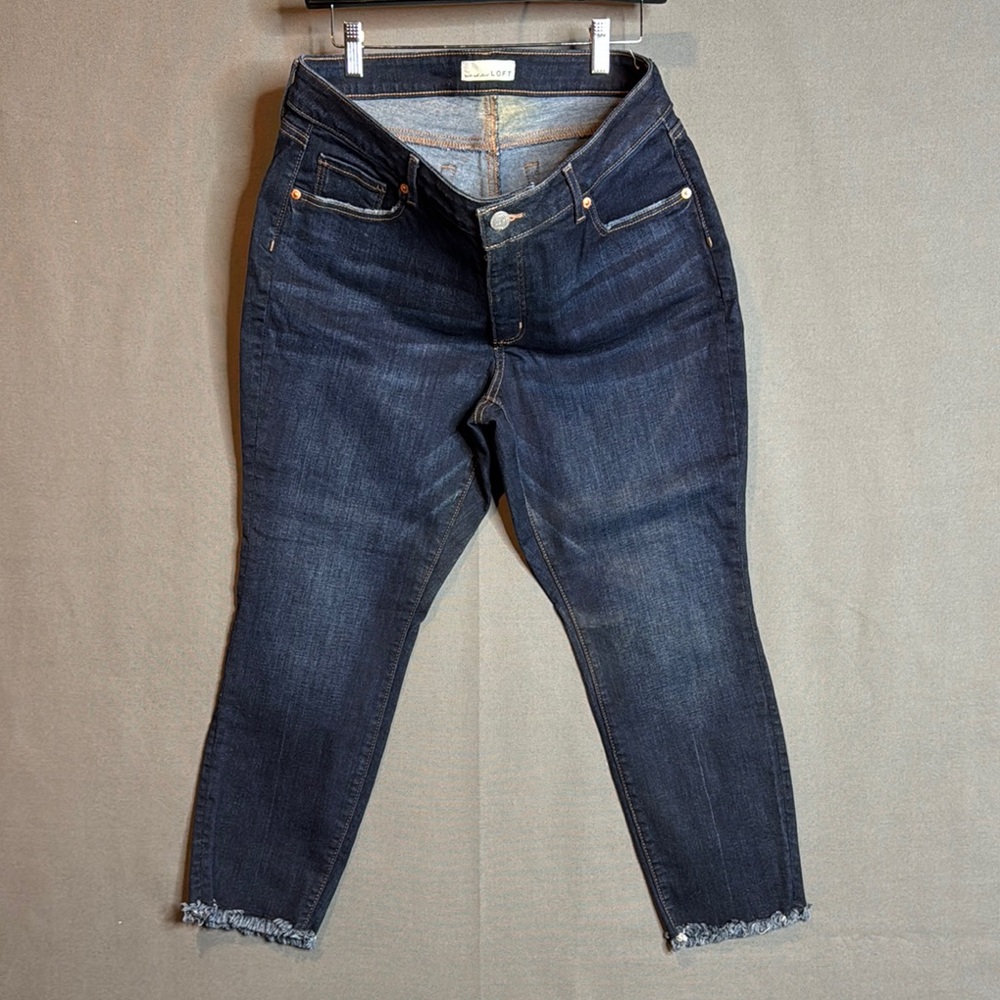 Loft Women's Dark Blue Jeans size 14‎ Skinny